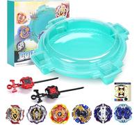 Set di gioco Battling Top Burst con arena, 6 trottole da battaglia e 2 lanciatori, gioco completo per bambini dai 6 anni in su (esclusiva Amazon) verde. (6Pcs)