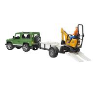 BRUDER Land Rover Defender with trailer, CAT and man