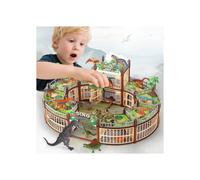 Set di gioco con dinosauri da 215 pezzi, costruisci il tuo parco dei dinosauri con 18 personaggi realistici, gabbia e postazione di combatti
