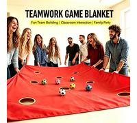 Set di gioco con tela e buchi per team building, divertente gioco di apprendimento per team building, adatto per attività di cooperazione di gruppo sul posto di lavoro, include 6 palline Telo da quatt