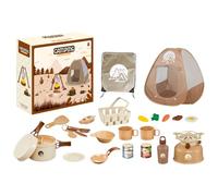 Set di Gioco di Campeggio per - Tenda Portatile, Cucina da Campo, Giocattoli All'aperto | Accessori Fuoco di Campo Realistico con utensili, Strumenti Picnic Giocattoli per Il Gioco di Si
