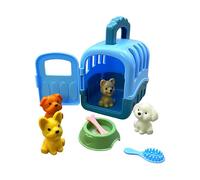 Set di gioco di ruolo per la cura degli animali domestici - Giocattoli per cani | Set di gioco gabbia per cani 8 pezzi, set di gioco di alimentazione e toelettatura per cuccioli