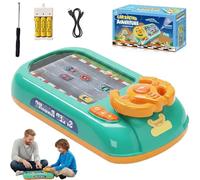 Set Di Gioco Interattivo Turbo Race Con 200 Sfide, Volante Con Simulazione Di Guida E Musica, Gioco Educativo Da Tavolo Con Volante per Auto Da Corsa, Con Suoni E Luci Bambini E Bambine.(Green)