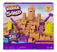 Set di gioco Kinetic Sand Kingdom della spiaggia con 3 libbre di sabbia da spiaggia, include stampi e strumenti, giocattoli sensoriali di sabbia per bambini di età 3 anni e oltre Tagli UnicaSabbia di 