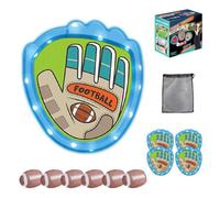 Set di gioco Lancia e Prendi con 6 Palline Appiccicose e 4 Guanti da Allenamento, Giocattolo da Baseball Multiuso per Campeggi, Feste all'Aperto, Riunioni di Famiglia e Feste di C Soft Rugby Ball - 1
