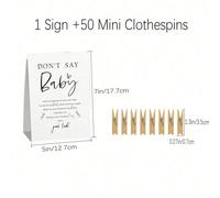 Set di gioco "Non dire bebè", gioco "Non dire bebè" per baby shower, un cartello con 50 mollette mini, decorazioni per baby shower a tema minimalista, gioco per rivelare il sesso, idee per baby shower
