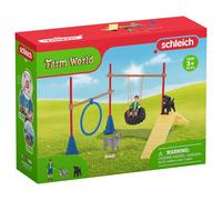 PERCORSO DI AGILITY PER CANI con accessori FARM WORLD miniature in resina SCHLEI