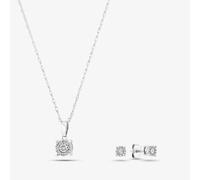 Set di gioielli a grappolo in oro bianco 9 ct 0,10 ct con diamanti TH0121745