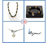 Set Di Gioielli Bracciale Collana Perle Ambra Vera Del Mare Taglia Persona