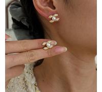 Set di gioielli composto da orecchini e collana, con cerchi classici e decorati con zirconia cubica, impilabili, adatti per l'uso quotidiano delle donne, possono essere regalati a fidanzate, amiche, d