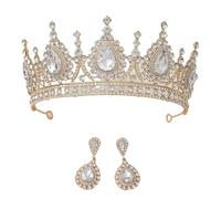 Set di gioielli con corona di cristallo barocco con strass di grandi dimensioni e accessori alla moda(StyleA)