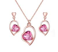 Set di Gioielli con Cuore Vuoto d'Amore Orecchini con Collana da Donna Gioielli da Sposa Regalo Fashion Processing