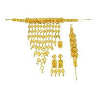 Set di gioielli con forma geometrica quadrata cava, collana, bracciale, orecchini e anello da donna, set regalo ispirato alla filosofia.