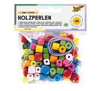 Set di gioielli con perline in legno cubiche, colori assortiti, 88 pezzi