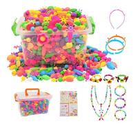Set Di Gioielli Con Perline Pop - Kit Artigianale Con Perline Pop A Scatto, Kit Creativo Di Gioielli Artigianali Fai-da-te, Forniture Artigianali Educative Multifunzionali Per Bambini | Gioco Di Puzzl
