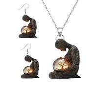 Set di gioielli da donna, collana e orecchini in acrilico 2D per la mamma, accessori per le vacanze, accessorio per donne e mogli, Refer to description, Acrilico, Unisex