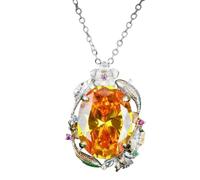 Set di gioielli da donna in stile barocco con citrino finto pesce fiore di loto e orecchini pendenti con anello flessibile, regalo ispirato al patrimonio
