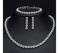 Set di Gioielli da Sposa per Donna, zirconi Scintillanti Multicolori, Rosso Verde Viola, zirconi cubici, Set di Gioielli per la Sposa