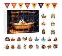 Set di gioielli di Halloween - Calendario degli orecchini spaventosi, pacchetto ornamentale fantasma | Collezione di orecchini acrilici piatti, gioielli horror 2D con i collezionisti di ragazze rivela