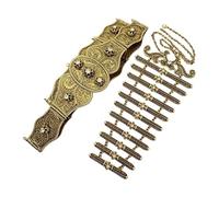 Set di gioielli etnici con catena in vita e corpo con lunghezza regolabile per donne accessori alla moda caucasici set corsetto cintura, One Size, come descritto, come descritto