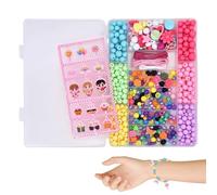 Set di gioielli fai da te per bambini, set fai da te, arte creativa e artigianato, per bambini, perline colorate dell'amicizia per abilità motorie, compleanni e azioni di gruppo