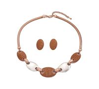 Set Di Gioielli Geometrici Moderni-Collana Con Catenina A Clavicola Astratta E Orecchini A Cerchio Ovali Da Donna, Accessori Contemporanei Di Moda Transfrontaliera Europeo-americana