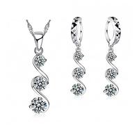 Set di Gioielli Il Fidanzamento del Matrimonio in Argento per Donne allevano a Ciondolo.