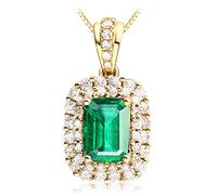 Set di Gioielli in Argento 925 per Donne con Gemme di Smeraldo Collana con Ciondolo Anello Bracciali per Ciondolo Regalo di Nozze da Donna
