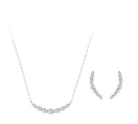 Set di gioielli in argento, orecchini e collana, in argento Sterling 925, con ciondolo a forma di mille, con zirconi, forma rotonda per donna