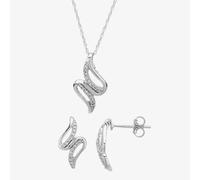 Set di gioielli in oro bianco 9 ct 0,12 carati con diamanti TH0121714