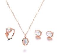 Set di Gioielli in Pietra Colorata con Ornamenti per Ragazze, Orecchini con Collana di Opale e Accessori per Gioielli ad Anello Durable Design