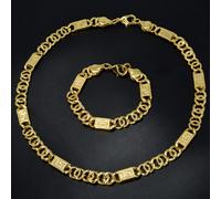 Set di Gioielli in Rame Ispirati al Hip Hop 2 Pezzi - Collana e Bracciale per e Donne, per l'Uso o come Regali per Feste di Matrimonio
