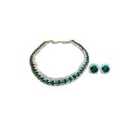 Set di gioielli in rame luccicante con borchie in zirconia cubica, design leggero per feste e uso quotidiano, set di gioielli in rame per donne, Misura unica, come descritto, come descritto