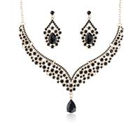 Set di gioielli indiani - Set di gioielli da sposa per spose, orecchini e collana, set di collane con strass, collana e orecchini per donne, collane con diamanti per donne, semplici gioielli regali