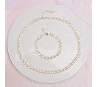 Set di Gioielli per Bambini E Altri Set di Bracciali con Collana di Perle d'Acqua Dolce Naturali Mini per Un Regalo Adorabile per Bambina