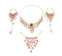 Set di gioielli per danza del ventre zingara per adulti e bambini, collana + catena per la testa + braccialetto