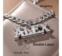 Set di gioielli personalizzati con nome, ciondolo a forma di corona d'amore in acciaio inossidabile placcato oro 18k, caratteri incisi, set di bracciale e collana per adolescenti, moda per il ritorno 