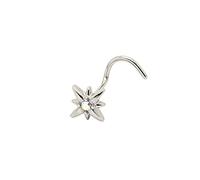 Set di Gioielli Stella a Otto Punte, Gioielli Perforanti Ipoallergenici, Microincastonatura Zirconi Multicolori, Orecchini Quotidiani Moderni e Semplici(Silver,White Diamond)