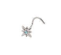 Set di Gioielli Stella a Otto Punte, Gioielli Perforanti Ipoallergenici, Microincastonatura Zirconi Multicolori, Orecchini Quotidiani Moderni e Semplici(Silver,Lake Blue)