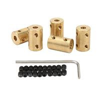 Set di giunti per alberi RC, 5 pezzi, giunto universale in ottone da 5-5 mm per l’allungamento dell’albero del motore, lavorato con precisione con bordi arrotondati e viti di fissa