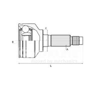 Set Di Giunto, Albero Di Trasmissione TKG160NP 22348 H281A15 CV2002