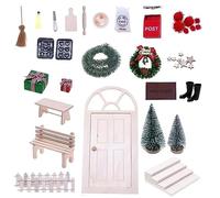 Set di gnomi in miniatura, accessori per porta di gnomo, set completo di gnomi, accessori di Natale, set completo per porta gnomo, porta di Natale, 27 pezzi