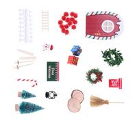 Set di gnomi natalizi e porta delle fate in miniatura, per case delle bambole, decorazione da tavolo, collezione di gnomi in miniatura