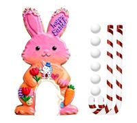 Set di Golf di Pasqua, Gioco Famigliare con Mazze e Palline, Percorso di Mini Golf Interattivo con Coniglio Pasquale, Perfetto per Bambini, Adulti e Riunioni Familiari in Casa o in Sala