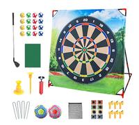 Set di golf per esterni, tappetino da allenamento e set di putting per interni, 4 in 1, all'allenamento sportivo, da golf per la pratica in giardino e per tutta la
