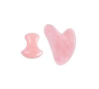 Set di gouache a rulli for massaggiatore in giada al quarzo rosa rosa, strumento di bellezza for rulli for tavolette Gua Sha in pietra di cristallo naturale, tipo 2 decorazioni per la casa(Color:Type
