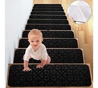 Set di gradini Antiscivolo per Scale, Facili da installare con Strisce adesive, proteggono e sostengono Le Scale, Set da 10 Pezzi, Neri
