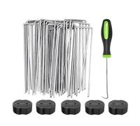 Set di graffette per giardino, graffette per paesaggistica - per a forma di U - Matite per prato in tessuto antiruggine, pali per tende a forma di U, pali per prato per tubi di