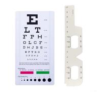 Set di grafici per occhi e righello Pd per test di visione, strumento professionale di optometria con lettere e versioni digitali per o uso domestico, materiale PVC (GJC26+FA05)