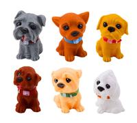 Set di graziose figurine di cuccioli, gomma, 6 pezzi